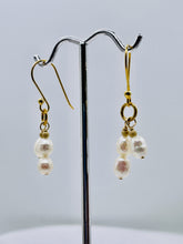 Load image into Gallery viewer, Stunning Faceted White Pearls with 14Kgf Earrings 300650