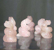Load image into Gallery viewer, Charmer Carved Rose Quartz Snake Beads | 20x11x7mm | Pink - PremiumBead Alternate Image 2