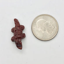 Load image into Gallery viewer, Red Gators 2 Carved Jasper Alligator Beads | 28x11x7mm | Red - PremiumBead Alternate Image 6