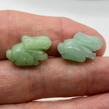 Load image into Gallery viewer, Hoppy 2 Hand Carved Natural Aventurine Bunny Rabbit Beads | 22x12x10m | Green