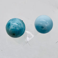Load image into Gallery viewer, Natural Untreated Larimar Round Focal Beads | 13mm | Blue | 2 Bead(s)
