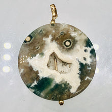 Load image into Gallery viewer, Ocean Jasper with Druzy Pocket 14K Gold Filled Pendant | 1 3/4&quot; Long | Green |
