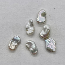 Load image into Gallery viewer, Rose Petal White Keishi Pearls | 12x7mm | White | Keishi | 6 pearls |