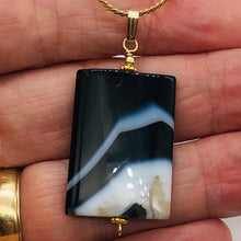 Load image into Gallery viewer, Semi Precious Stone Jewelry Sardonyx Agate Pendant Necklace 14Kgf | 1 3/4" Long|