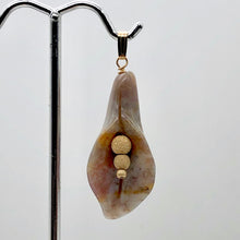 Load image into Gallery viewer, Fancy Jasper Calla Lily 14K Gold Filled Flower Pendant | 1 3/4" Long|White Pink|