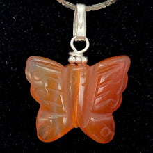 Load image into Gallery viewer, Carnelian Agate Butterfly Pendant Necklace | Semi Precious Stone| Silver Pendant - PremiumBead Alternate Image 2