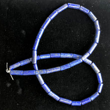 Load image into Gallery viewer, Lapis Lazuli Strand Tube | 9x4 mm | Blue/Silver | 50 Beads|
