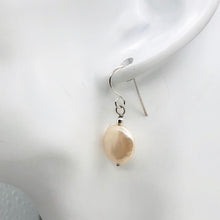 Load image into Gallery viewer, Natural Peach Coin FW Pearl Drop/Dangle Earrings | 1 1/4" Long | Peach |