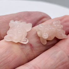 Load image into Gallery viewer, Swim Carved Rose Quartz Koi Goldfish Bead