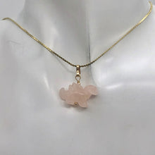Load image into Gallery viewer, Rose Quartz Stegosaurus Dinosaur Pendant Necklace|Semi Precious Stone Jewelry