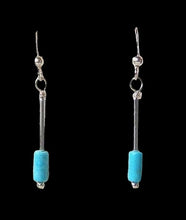 Load image into Gallery viewer, Natural Sky Blue Turquoise & 925 Sterling Silver Earrings 6371E