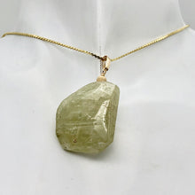 Load image into Gallery viewer, Chatoyant Green Kunzite Faceted Nugget Bead 14K Gold Filled Pendant | 1 1/2" |