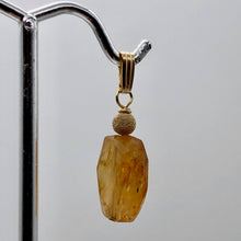 Load image into Gallery viewer, Topaz Precious Faceted Crystal Drop 14K Gold Filled Pendant | 1" Long | Orange |