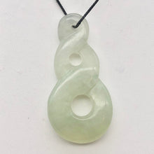 Load image into Gallery viewer, Hand Carved Natural Serpentine Infinity Pendant with Simple Black Cord 10821S - PremiumBead Alternate Image 2