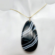 Load image into Gallery viewer, Stunning! Black and White Sardonyx 14Kgf Wire Wrap Pendant | 2 3/4 Inch Long |