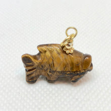 Load image into Gallery viewer, Tiger's Eye Koi Fish Pendant Necklace|Semi Precious Stone Jewelry|14k Pendant