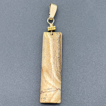 Load image into Gallery viewer, Picture Jasper 14K Gold Filled Drop/Dangle Pendant | 2 1/2" Long | Brown.Orange|