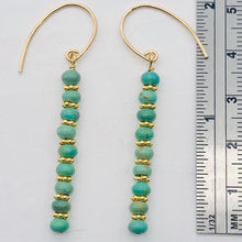 Load image into Gallery viewer, Unique Natural USA Green Turquoise 14K Gold Filled Earrings | 2" Long |
