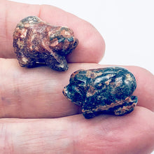 Load image into Gallery viewer, Piggies Carved Leopard Jasper Pig Bead Strand | 25x19x12mm | Pink and black