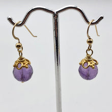 Load image into Gallery viewer, Royal Natural Amethyst 22K Gold Over Solid Sterling Earrings 310453A1x - PremiumBead Alternate Image 6