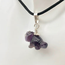 Load image into Gallery viewer, Purple Dinosaur Pendant Amethyst Triceratops Sterling Silver Pendant 509303AMS | 22x11x7.5mm (Triceratops), 6.8mm (Bail Opening), 1" (Long) | Purple - PremiumBead Alternate Image 4