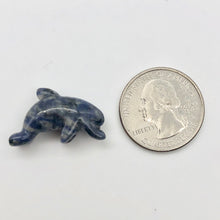 Load image into Gallery viewer, Unique 2 Carved Sodalite Jumping Dolphin Beads | 25x11x8mm | Blue white - PremiumBead Alternate Image 4