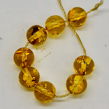 Load image into Gallery viewer, Amber Round Beads | 6 1/2 mm | Yellow | 8 Beads |