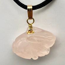 Load image into Gallery viewer, Hop Rose Quartz Bunny Rabbit 14K Gold Filled Pendant | Pink | 1&quot; Long | - PremiumBead Primary Image 1
