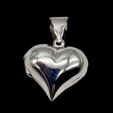 Load image into Gallery viewer, Sterling Silver Puffy Heart Photo Pendant | 1" Long | Silver | 1 Pendant |
