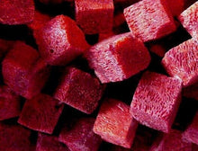 Load image into Gallery viewer, 12 Red Sponge Coral Diagonal Cube Beads 4582 - PremiumBead Alternate Image 3
