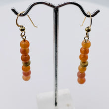 Load image into Gallery viewer, 14K Gold Filled Peach Chalcedony with Gold Disco Ball Earrings | 2 inches long |