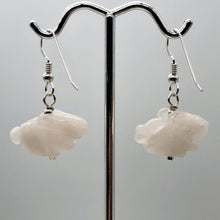 Load image into Gallery viewer, Rose Quartz Bunny Rabbit Sterling Silver Earrings | 1 1/4 inch long |