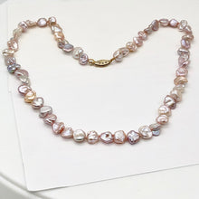 Load image into Gallery viewer, Ballerina Pink Rose Petal Keishi 18" Pearl Necklace with 14k gf pearl clasp.