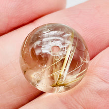 Load image into Gallery viewer, 1 AAA Smokey Rutilated Quartz 15mm Bead 10527