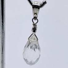 Load image into Gallery viewer, Quartz Sterling Silver Facetted Briolette | 1 1/2" Long | Clear | 1 Pendant |