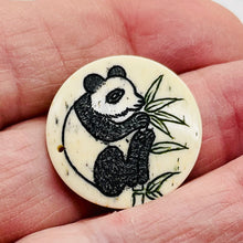 Load image into Gallery viewer, Koala Round Pendant Bead | 25x4mm | Black Green White | 1 Bead |