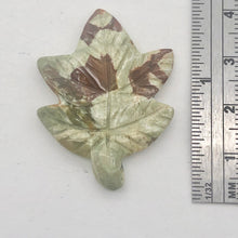 Load image into Gallery viewer, Rhyolite/Rainforest Jasper Leaf | 38x30x5mm to 32x25x4mm | Green Tan | 2 Beads