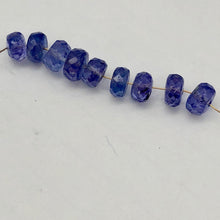 Load image into Gallery viewer, Tanzanite Faceted Roundel Beads | 5mm | Blue | 7 Bead(s)