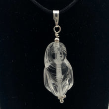 Load image into Gallery viewer, Hand Carved Quartz Female Laughing Buddha Pendant with Silver Findings | 1 3/4" - PremiumBead Alternate Image 2