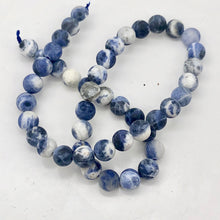 Load image into Gallery viewer, Sodalite Matte Finish Round Stone | 9mm | Blue White | 47 Bead(s)