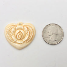 Load image into Gallery viewer, Elegant Carved Waterbuffalo Bone Rose Heart Bead 9646B - PremiumBead Alternate Image 6
