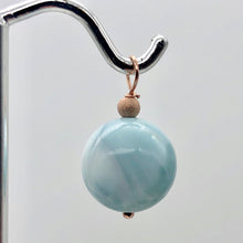 Load image into Gallery viewer, Larimar 14K Rose Gold Filled Round | 1" Long | Blue | 1 Pendant