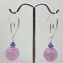 Load image into Gallery viewer, Kunzite Sterling Silver Drop Earrings | 1.5" | Lavender Silver | Earrings |