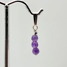 Load image into Gallery viewer, AAA Natural Faceted Amethyst Round 4mm beads Pendant | 1" Long | Purple |
