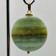 Load image into Gallery viewer, Hemimorphite14K Gold Filled Disc Dangle Pendant | 1 3/4" Long | Aqua/Lemon |
