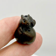 Load image into Gallery viewer, Hoppity Hop Carved Bunny Rabbit Teak Ojime Netsuke Bead | 25x18x18mm | Brown - PremiumBead Alternate Image 3
