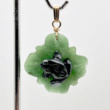 Load image into Gallery viewer, Ribbit Hematite Frog On Aventurine Lily Pad 14Kgf Pendant | 28x28.5x11mm |