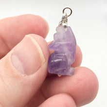 Load image into Gallery viewer, Amethyst Wolf Pendant Necklace | Semi Precious Stone Jewelry | Silver Pendant