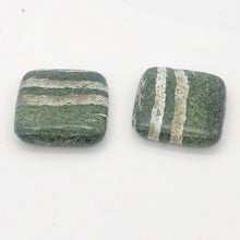Load image into Gallery viewer, Jasper Zebra Stone Square | 25x25x7mm | Green White | 2 Bead(s)