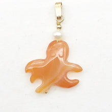 Load image into Gallery viewer, Cartoon Natural Red Carnelian Dangly Octopus 14K Gold Filled Pendant| 1 1/4 " |